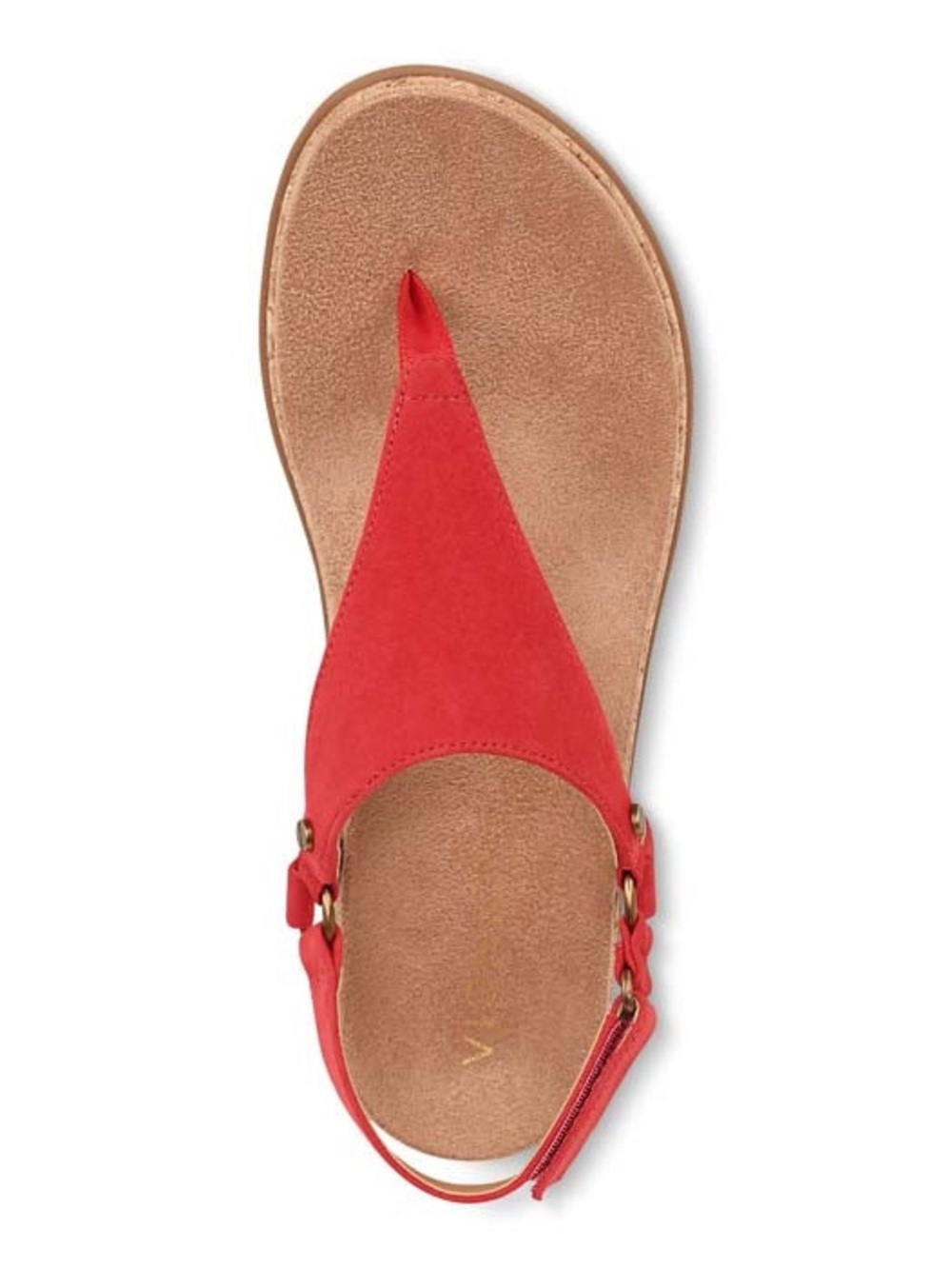 Vionic | New Kirra II Red Cork-Trim Thong Sandal women’s Size 7 suede upper - Picture 9 of 9